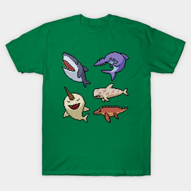 Pixel Monster Fish T-Shirt by Mako Design 